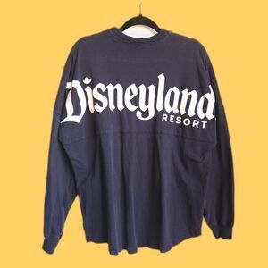 Disneyland DLR Shirt Navy Blue White Long Sleeve  Spirit Jersey Adult Medium